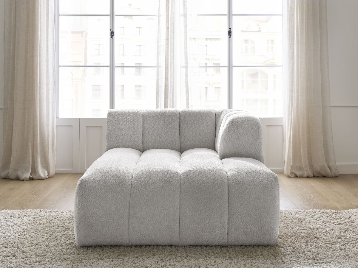 Méridienne pour canapé modulable ANNECY bouclette gris clair — vue 5