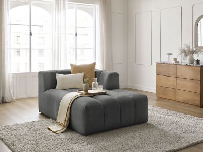 Méridienne pour canapé modulable ANNECY tissu bouclette
