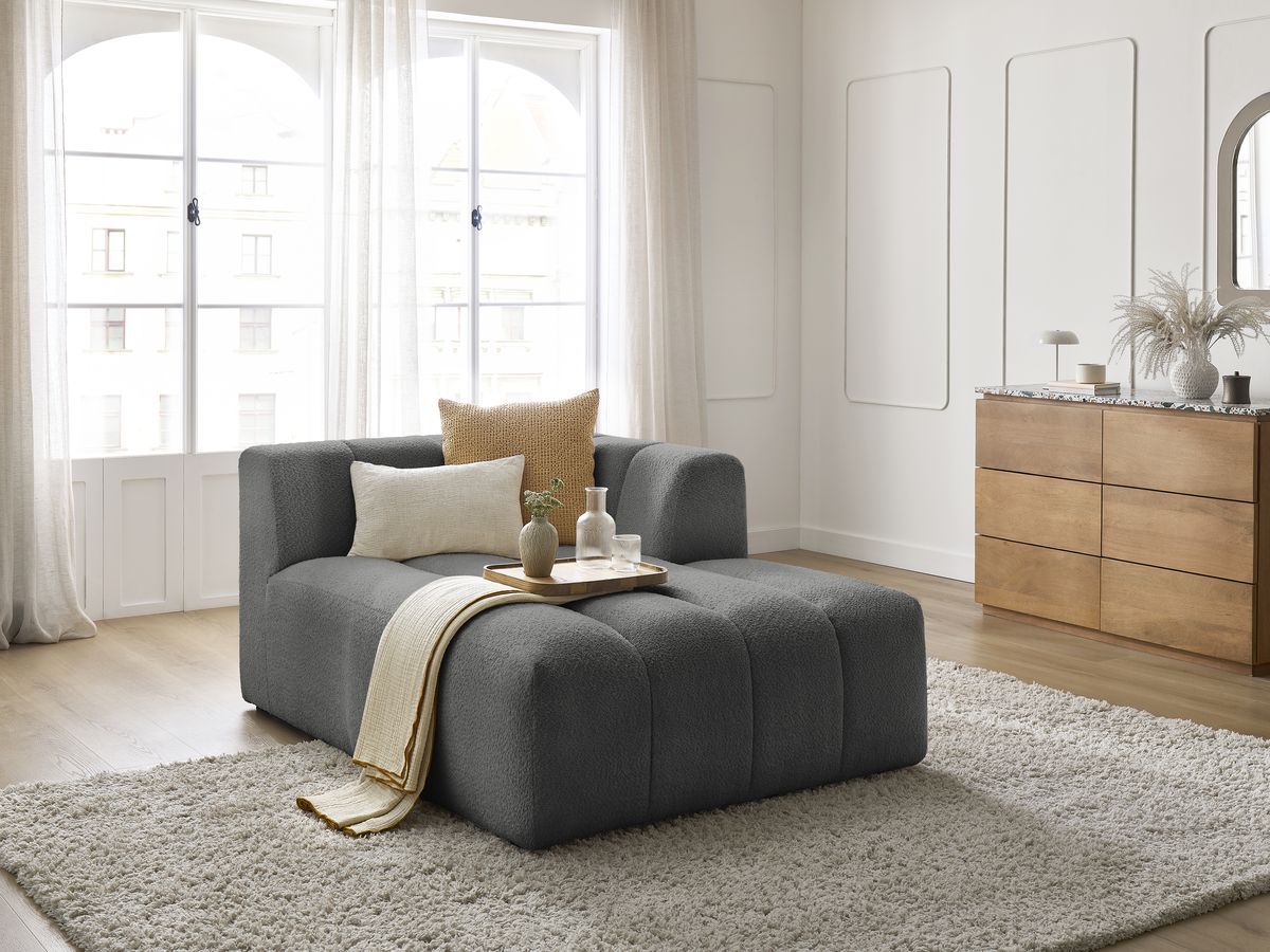 Chaise longue voor modulaire bank ANNECY badstof