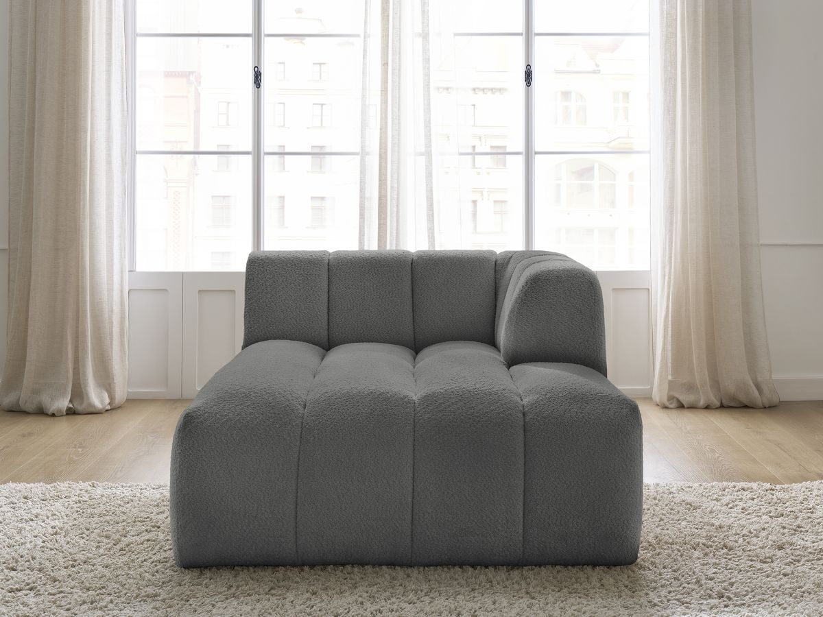 Méridienne pour canapé modulable ANNECY bouclette gris foncé — vue 5