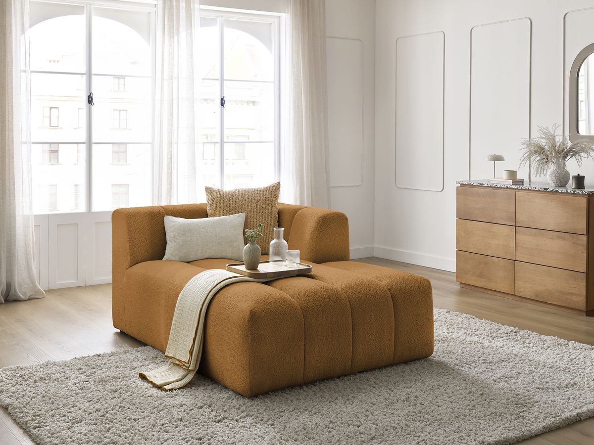 Chaise longue voor modulaire bank ANNECY badstof