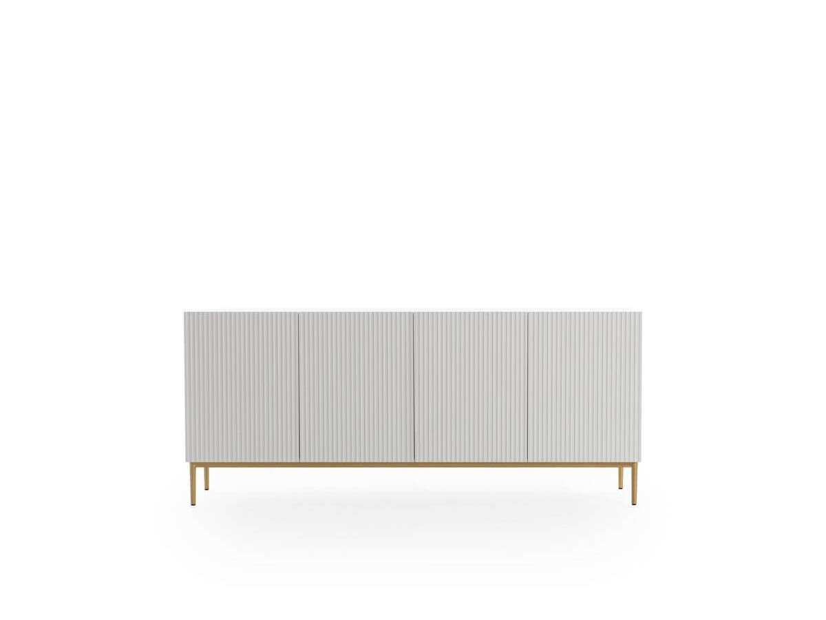 KASHA set met 200 cm tv-meubel met nis + 200 cm 4-deurs dressoir met gouden poten
