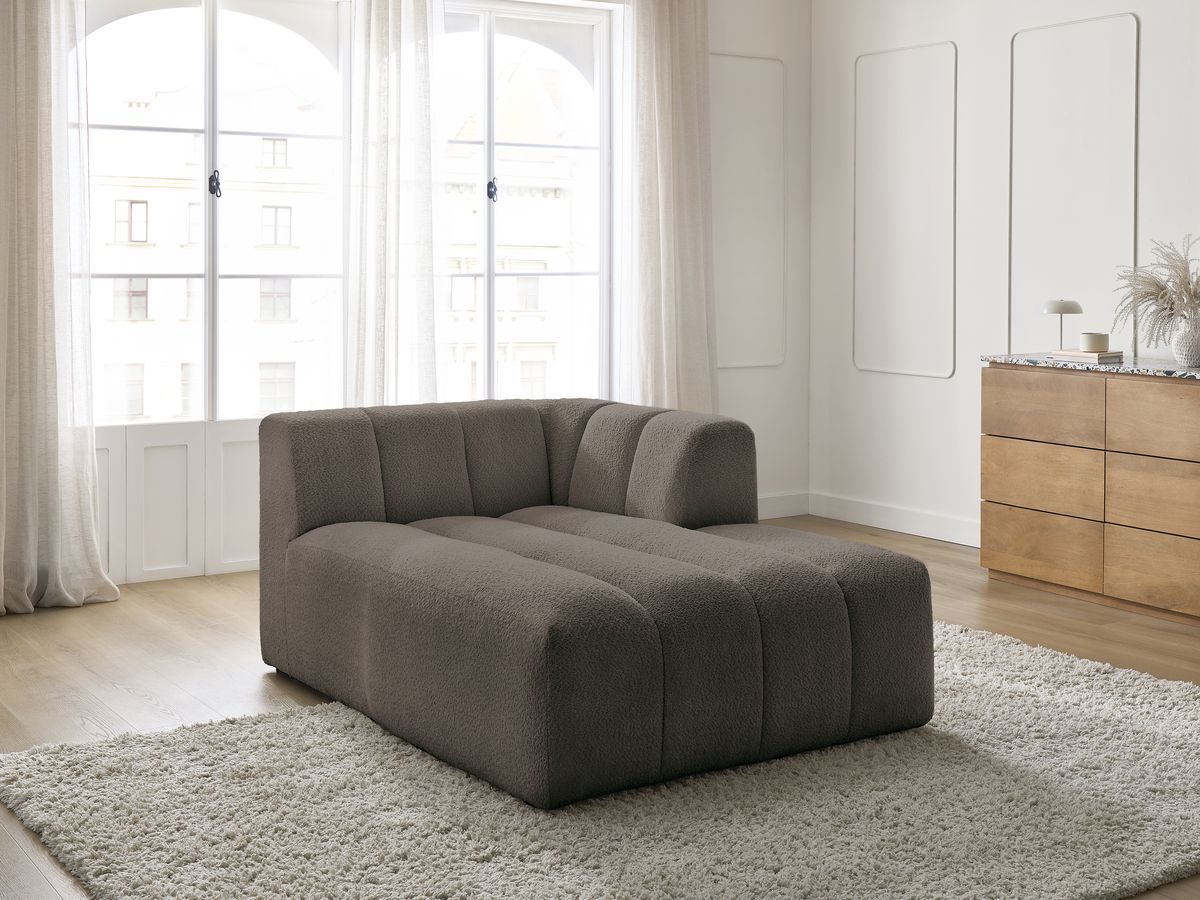 Chaise longue voor modulaire bank ANNECY badstof
