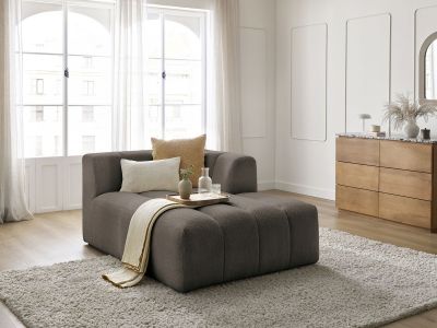 Méridienne pour canapé modulable ANNECY tissu bouclette