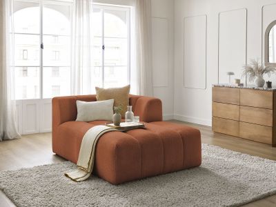 Méridienne pour canapé modulable ANNECY tissu bouclette