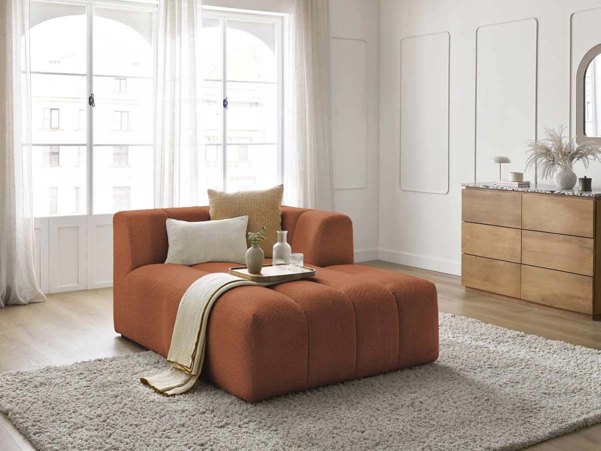 Chaise longue voor modulaire bank ANNECY badstof