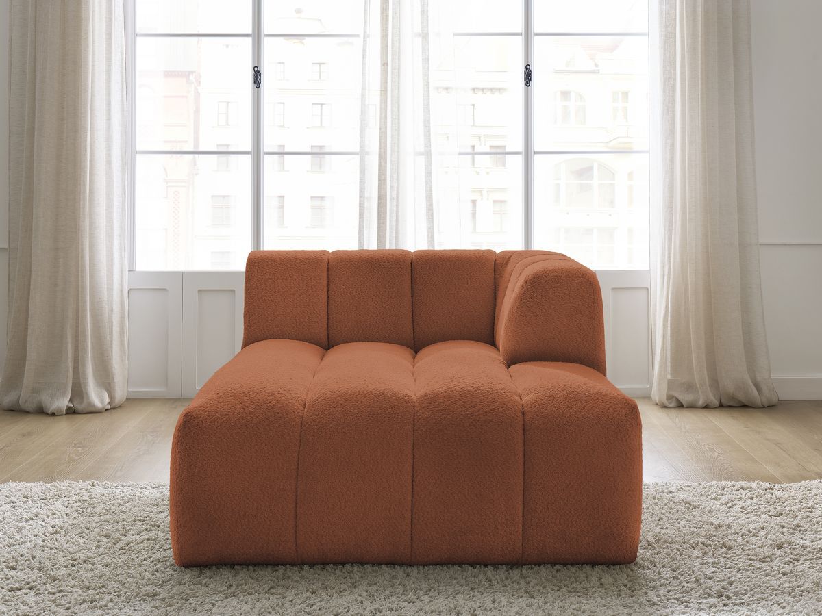 Méridienne pour canapé modulable ANNECY bouclette orange — vue 5