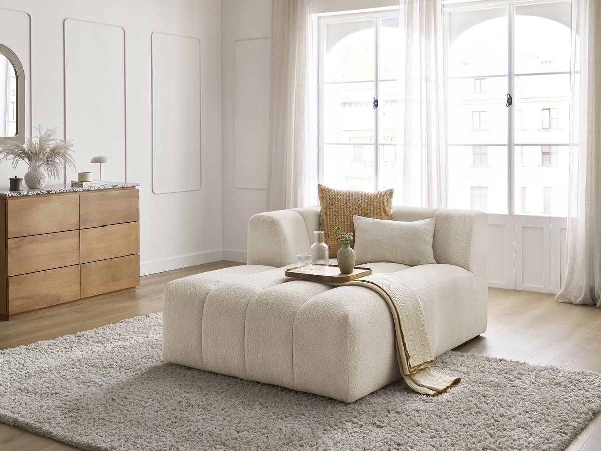 Chaise longue voor modulaire bank ANNECY badstof