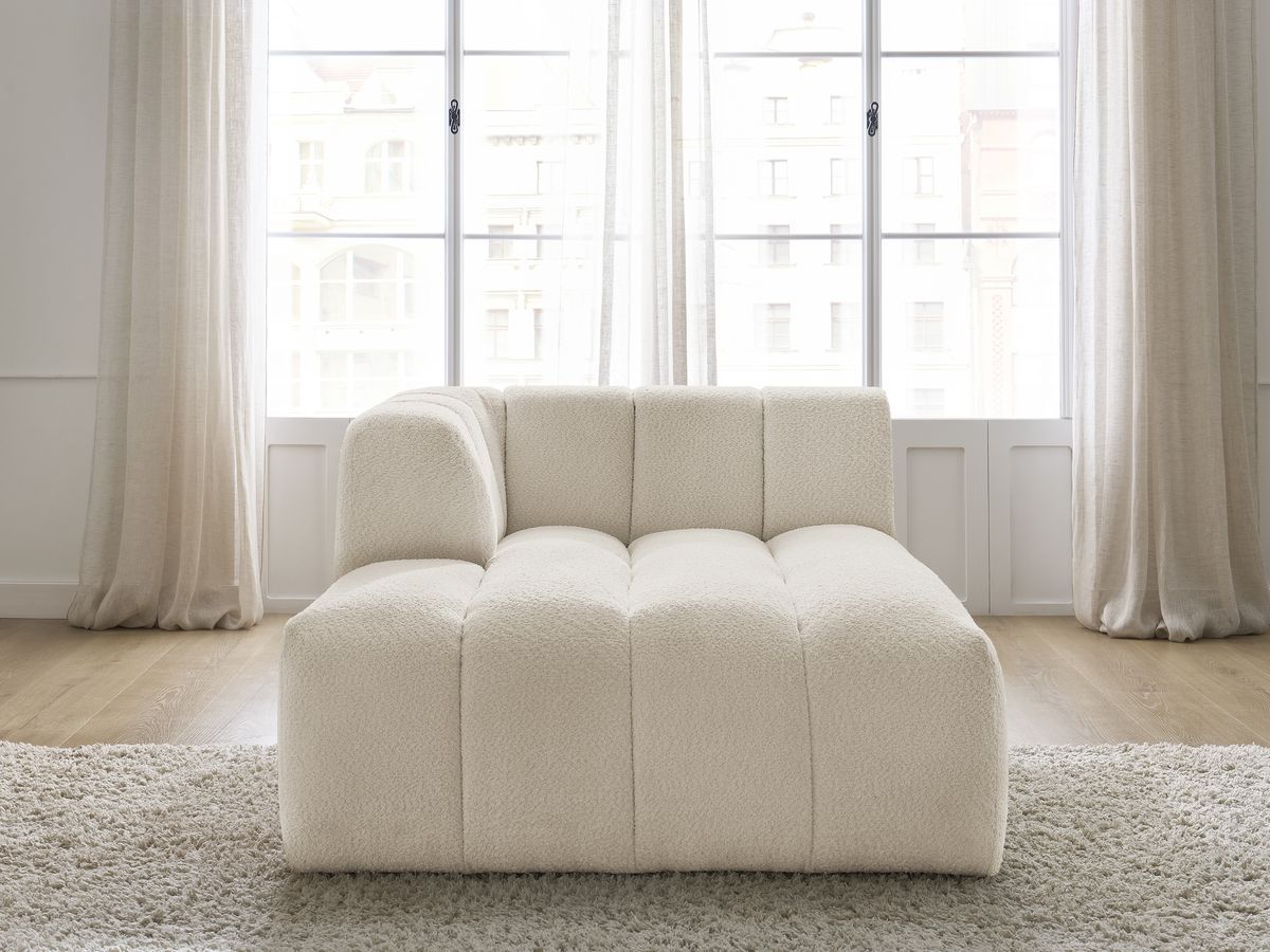 Méridienne pour canapé modulable ANNECY tissu bouclette beige angle gauche BOBOCHIC - Vue supplémentaire 3