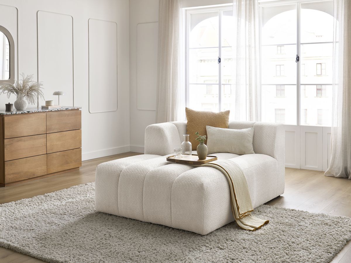 Chaise longue voor modulaire bank ANNECY badstof