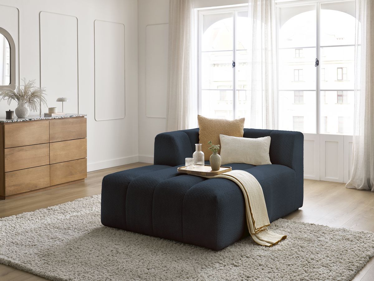 Chaise longue voor modulaire bank ANNECY badstof