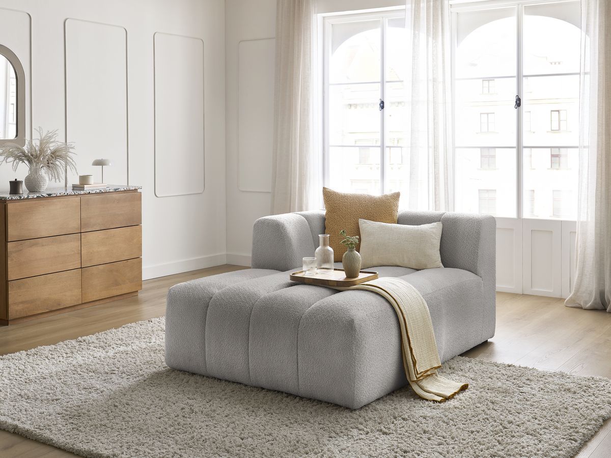 Chaise longue voor modulaire bank ANNECY badstof