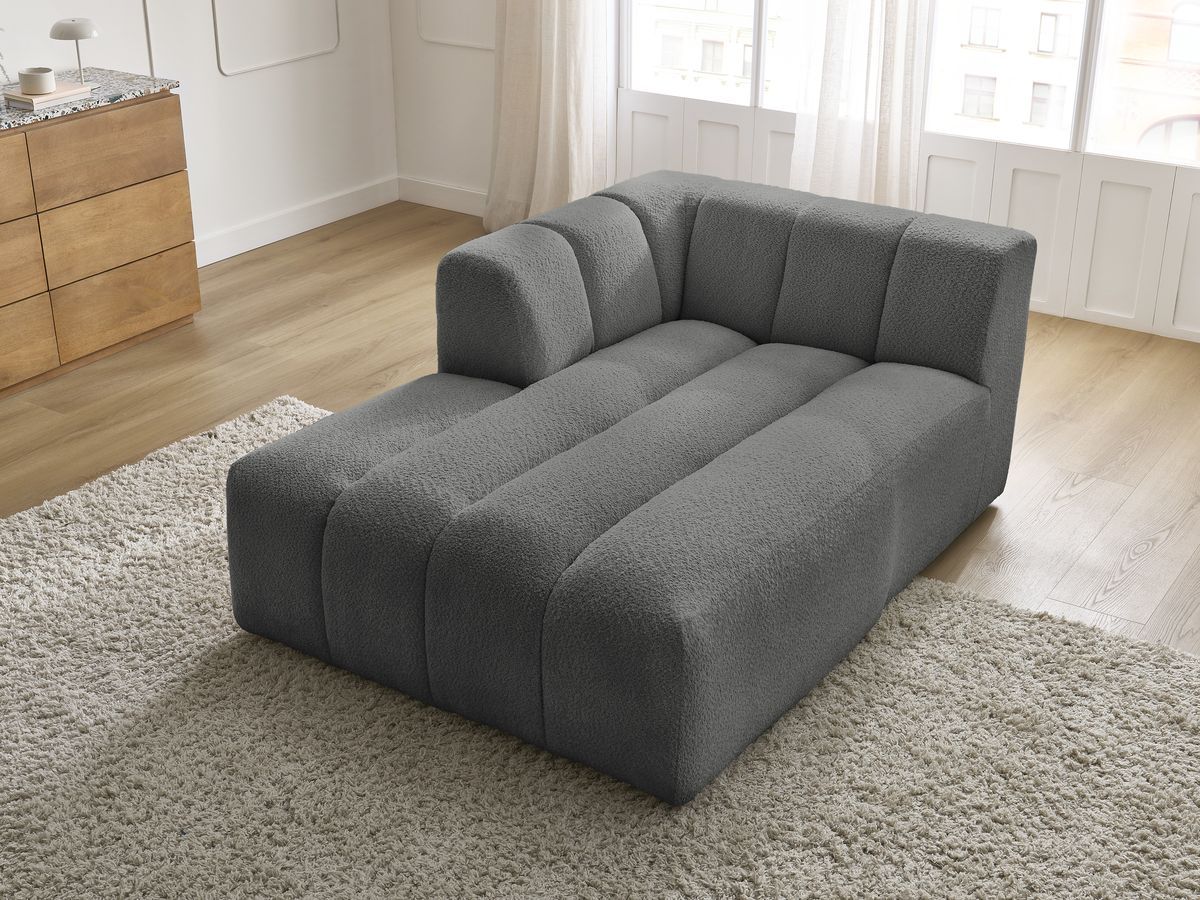 Méridienne pour canapé modulable ANNECY tissu bouclette