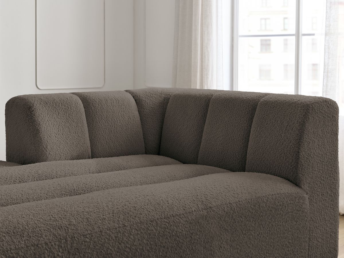 Chaise longue voor modulaire bank ANNECY badstof