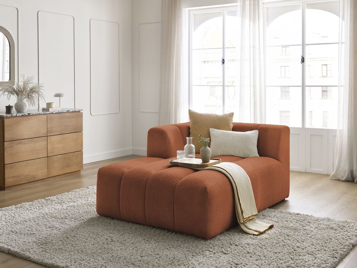 Chaise longue voor modulaire bank ANNECY badstof