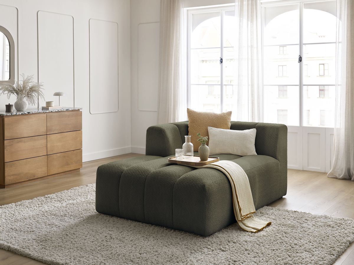 Chaise longue voor modulaire bank ANNECY badstof