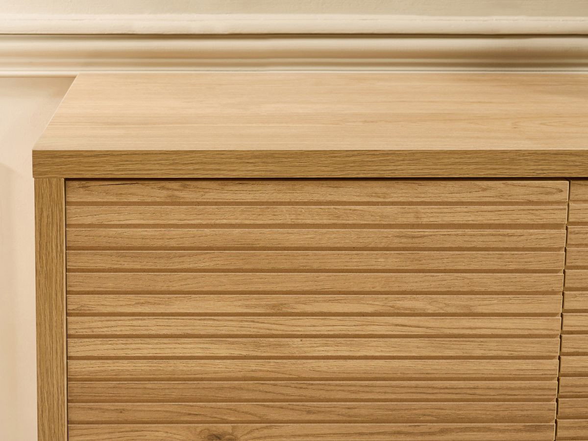FERRET 4-deurs dressoir 180 cm houten lamelleneffect