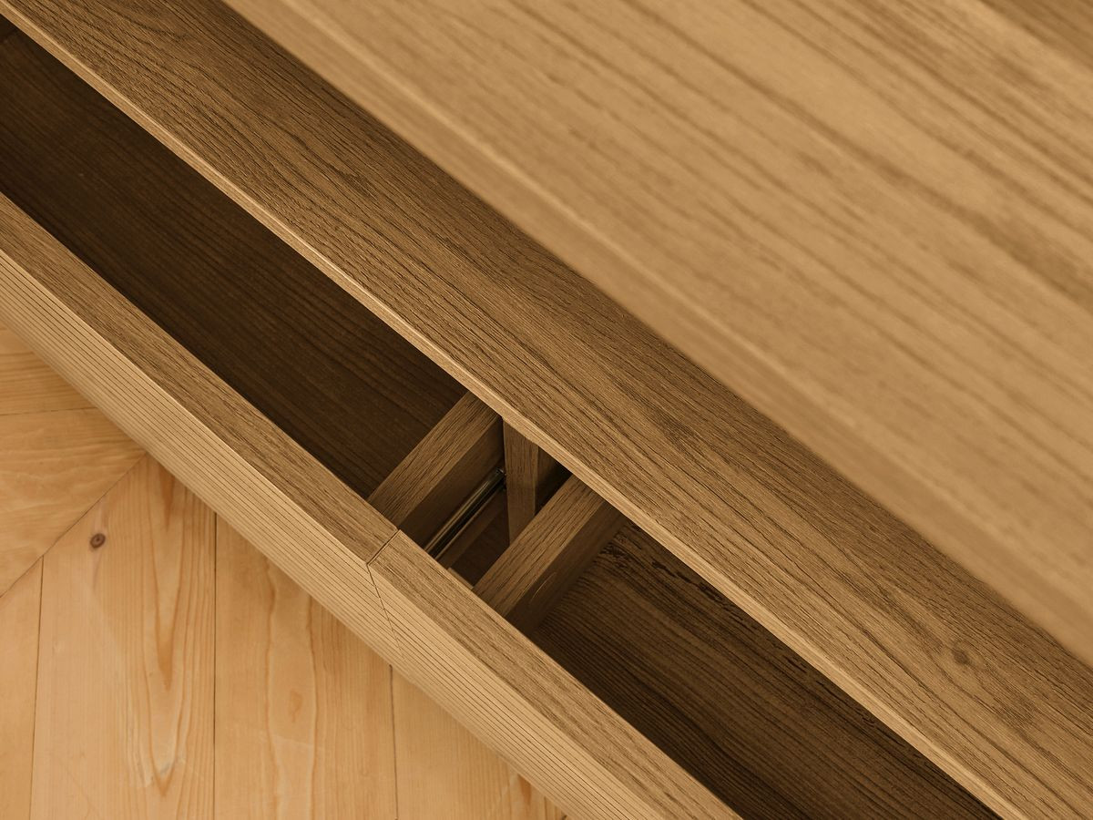 FERRET 180 cm 2-deurs tv-meubel met houten lamelleneffect