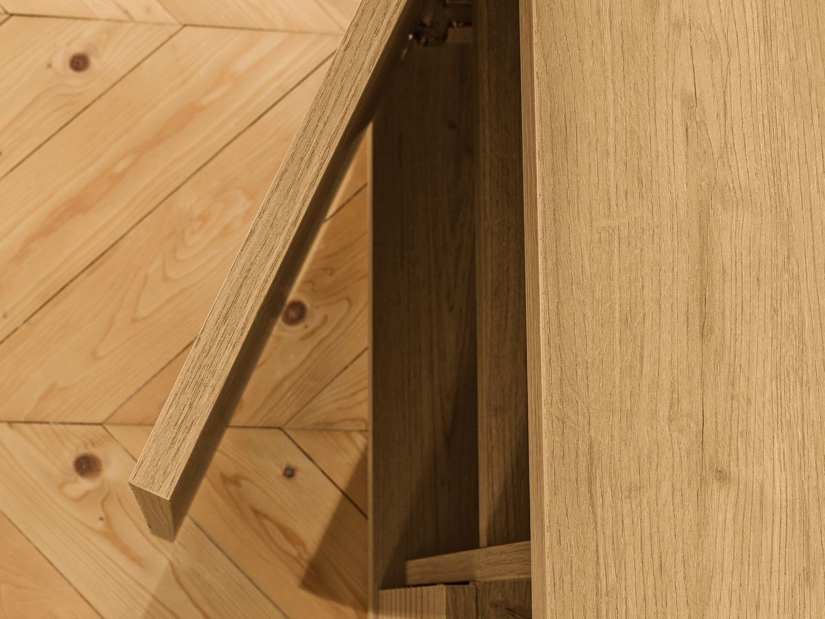 FERRET 180 cm 2-deurs tv-meubel met houten lamelleneffect