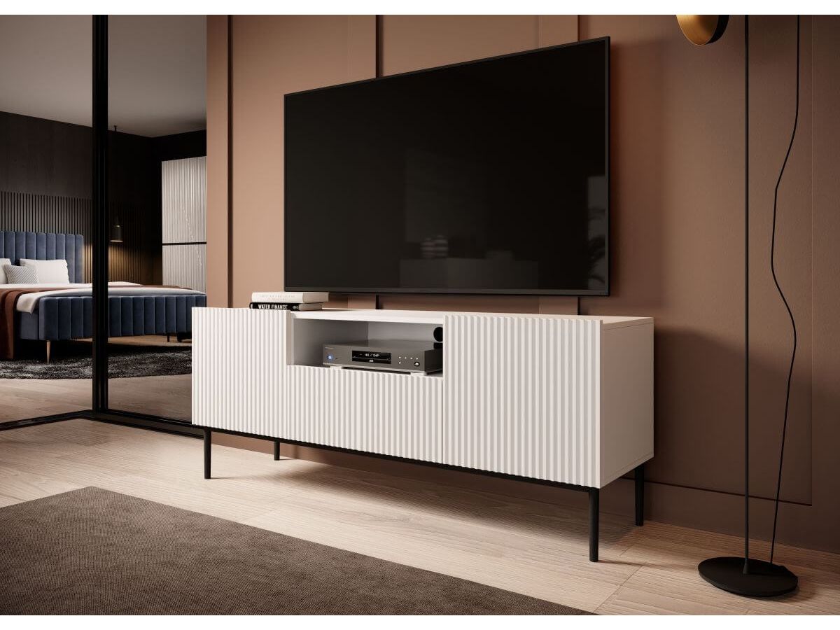 KASHA set met 150 cm tv-meubel met nis + 150 cm dressoir + salontafel met zwarte poten