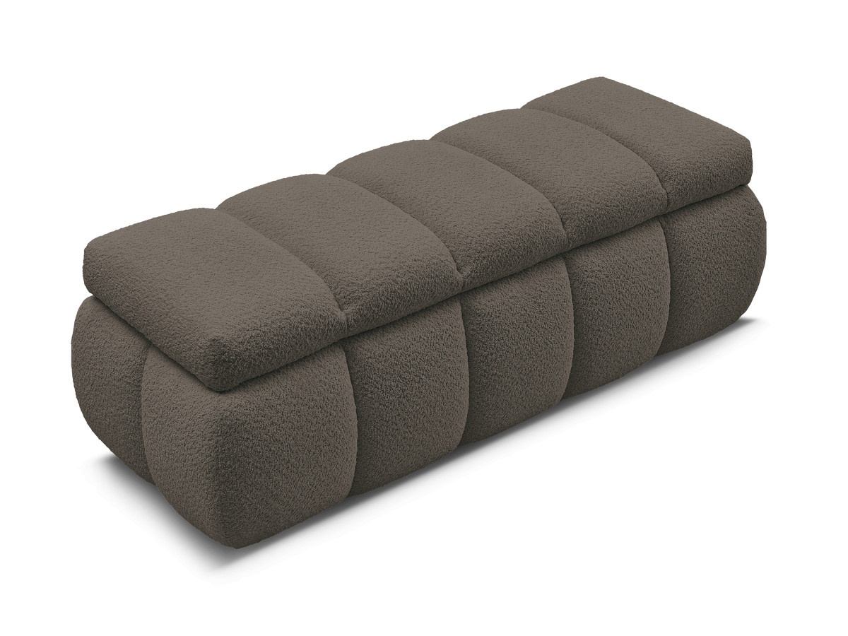 Canapé d'angle fixe EVEREST tissu chiné - Orange - Angle droit - 10 coussins