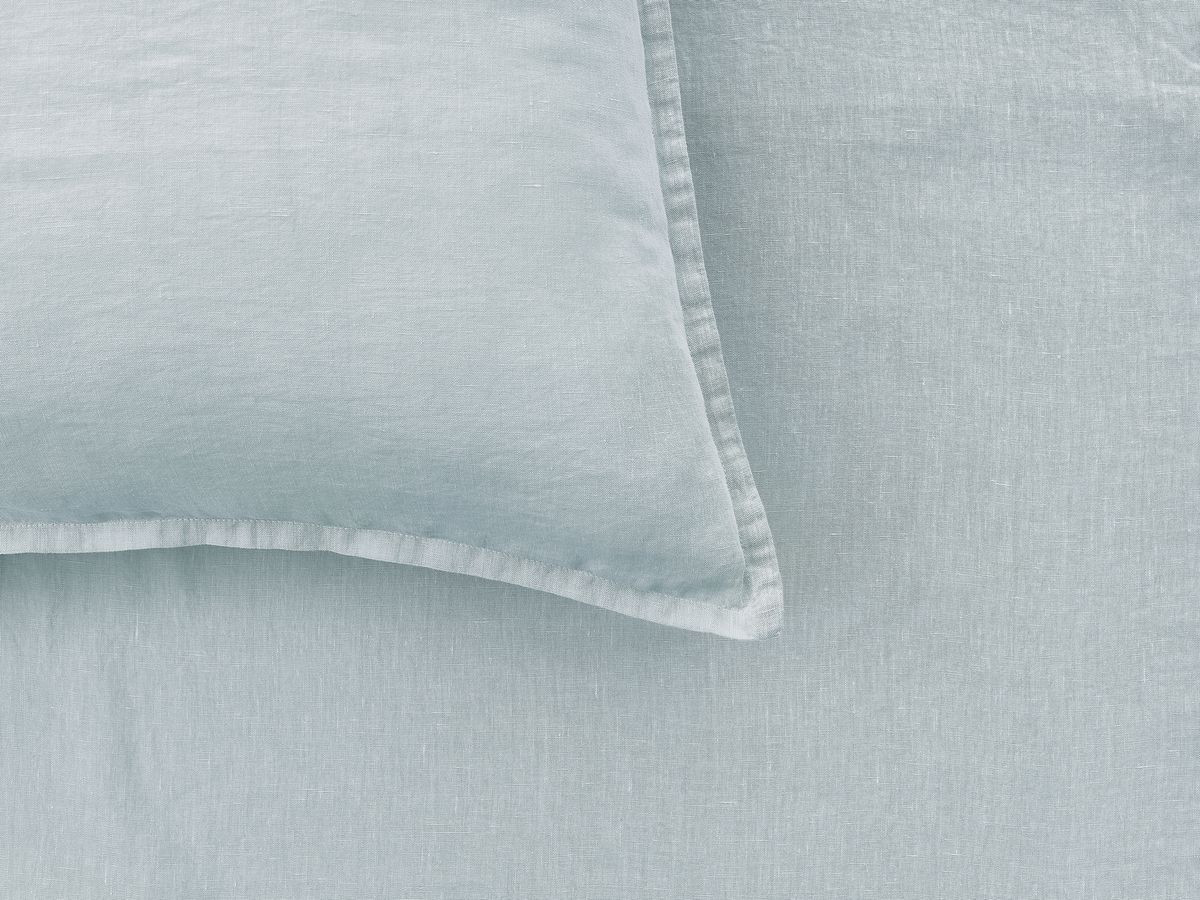 1 ares linnen kussensloop gekleurd bleu clair