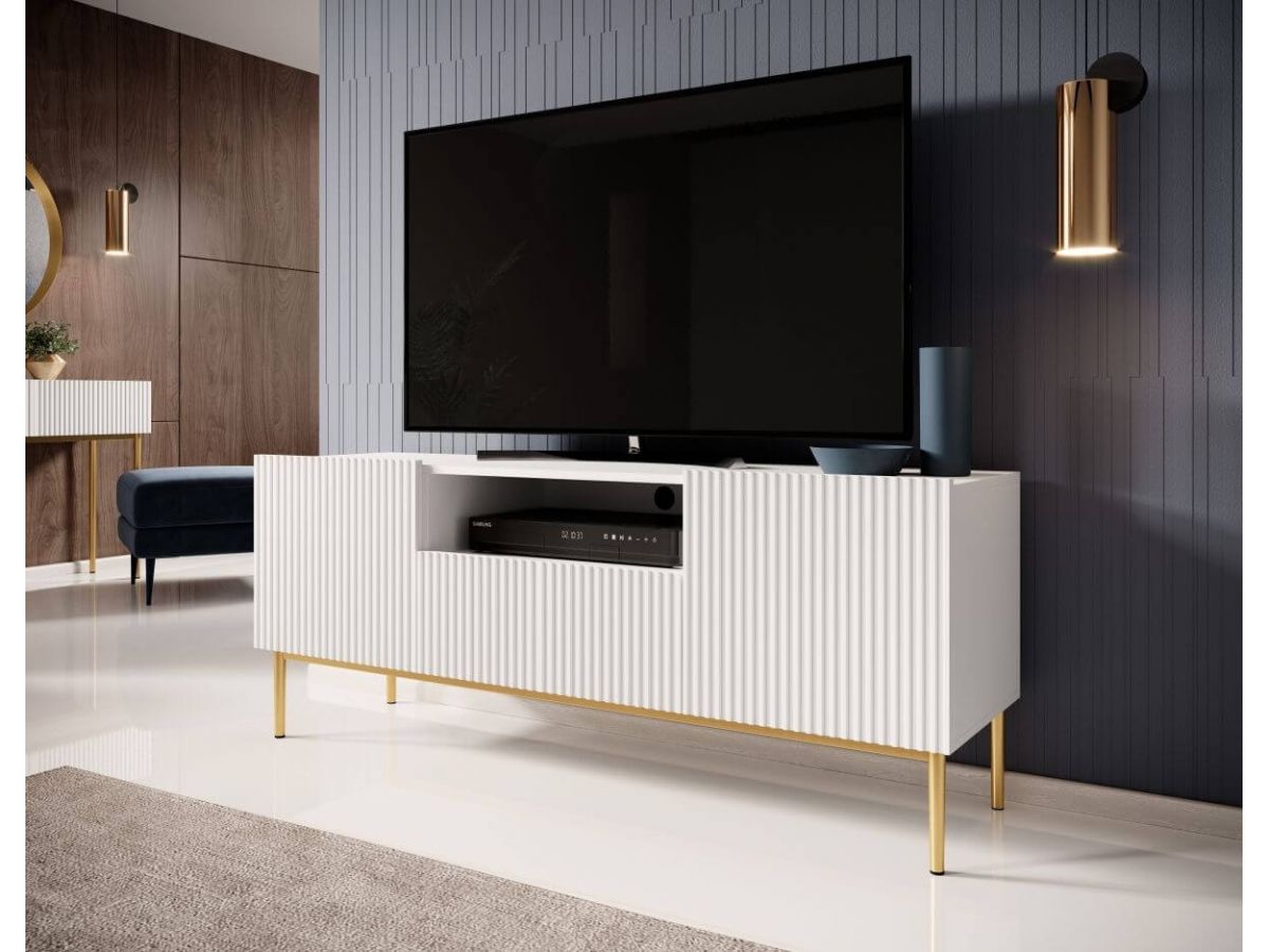 KASHA set met 150 cm tv-meubel met nis + 150 cm dressoir + salontafel met gouden poten