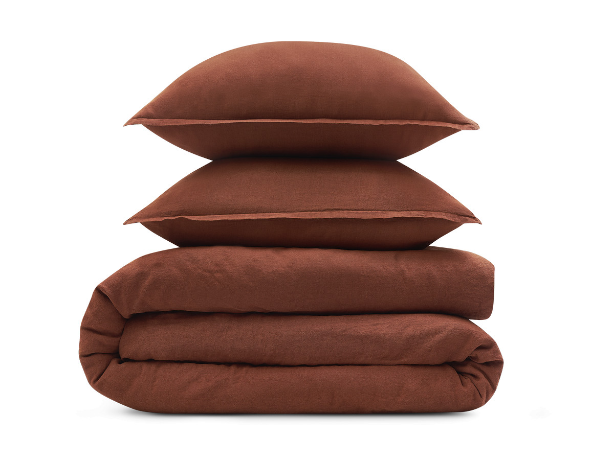 Parure de lit en Lin ARES avec une housse de couette, 2 taies d'oreiller Parure de lit en Lin ARES avec une housse de couette, 2 taies d'oreiller