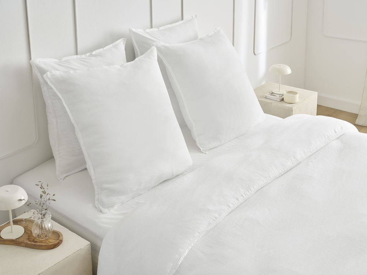 1 ares linnen kussensloop gekleurd wit