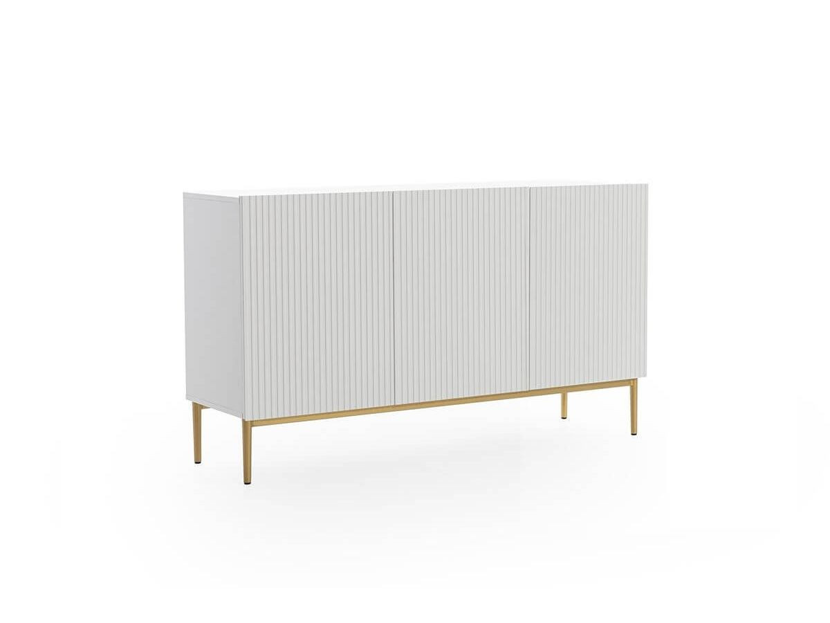 KASHA set met 150 cm tv-meubel met nis + 150 cm dressoir + salontafel met gouden poten
