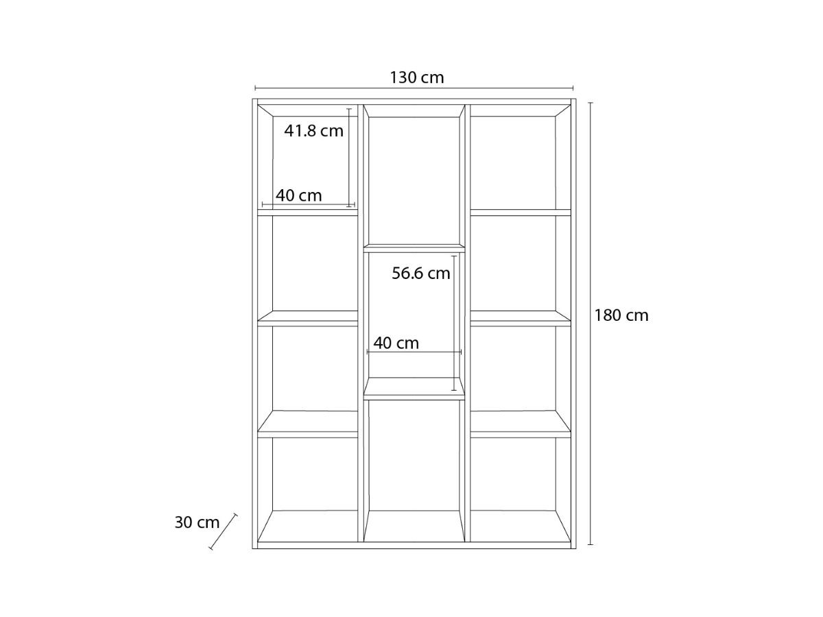 Bibliothèque réversible H.180 cm KAJAK effet chêne