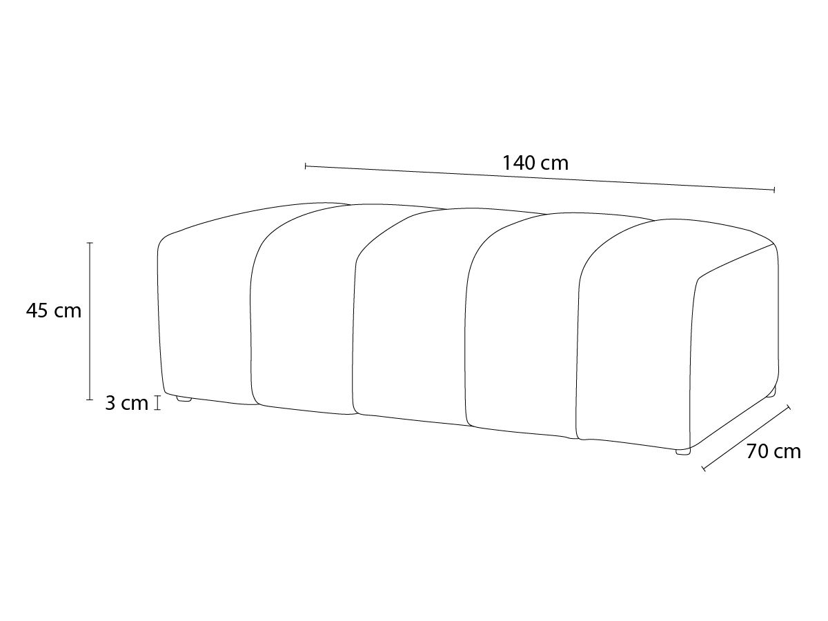 Pouf pour canapé modulable ANNECY tissu bouclette