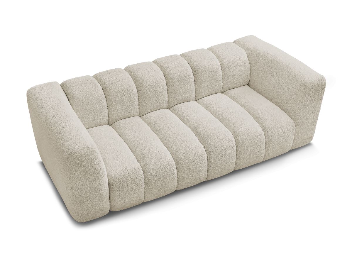Canapé d'angle fixe EVEREST tissu chiné - Orange - Angle droit - 10 coussins