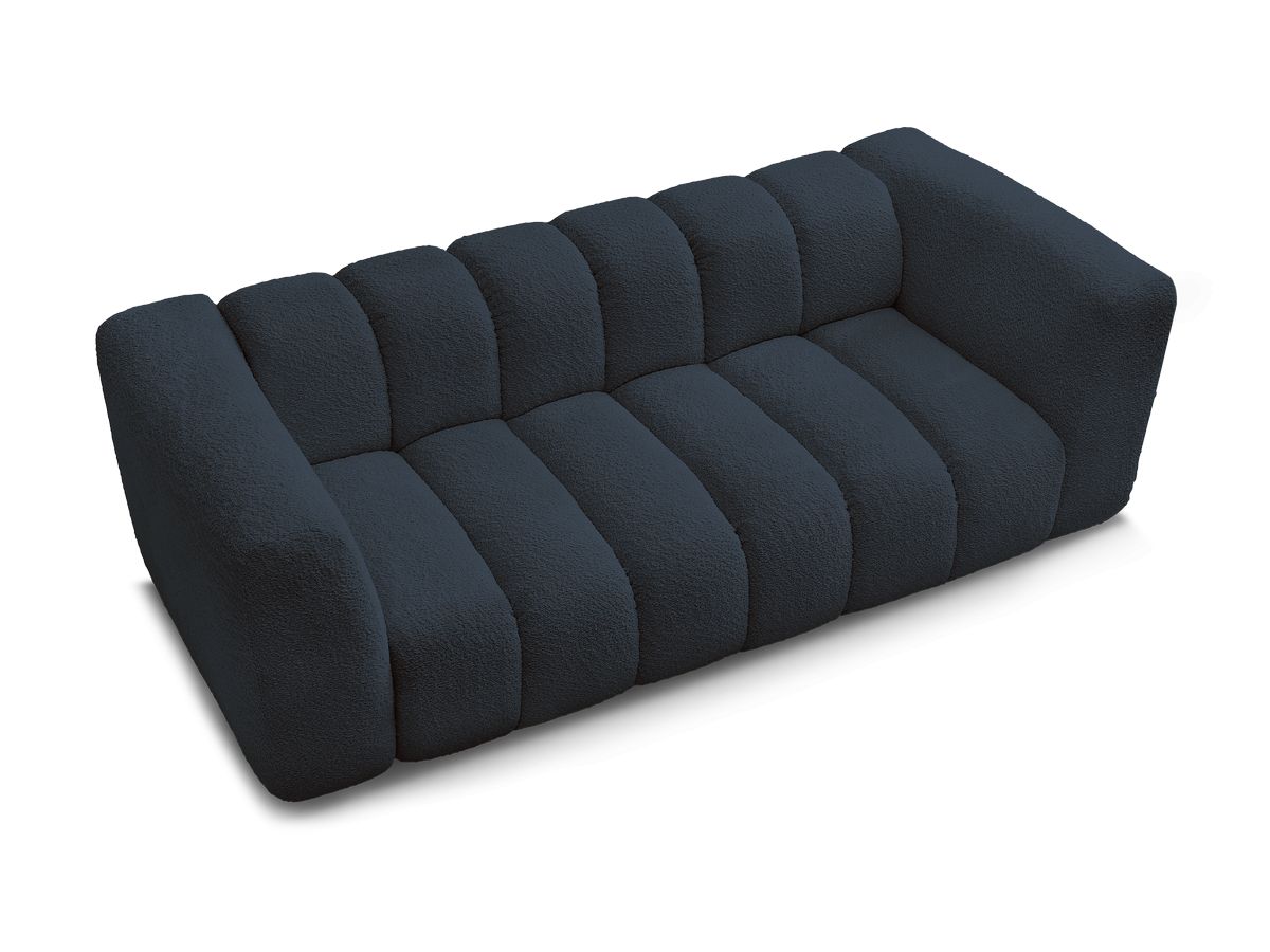 Canapé d'angle fixe EVEREST tissu chiné - Orange - Angle droit - 10 coussins