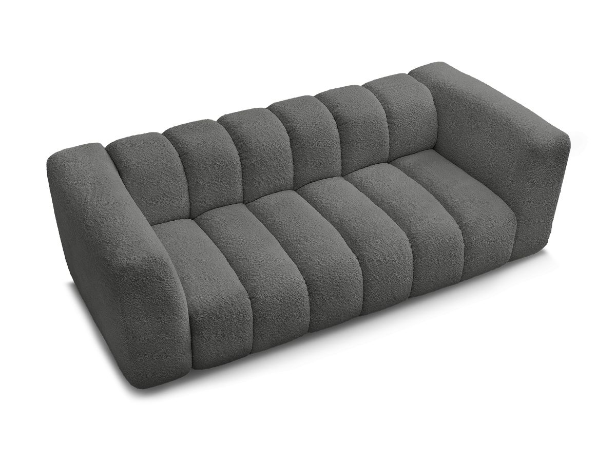 Canapé d'angle fixe EVEREST tissu chiné - Orange - Angle droit - 10 coussins