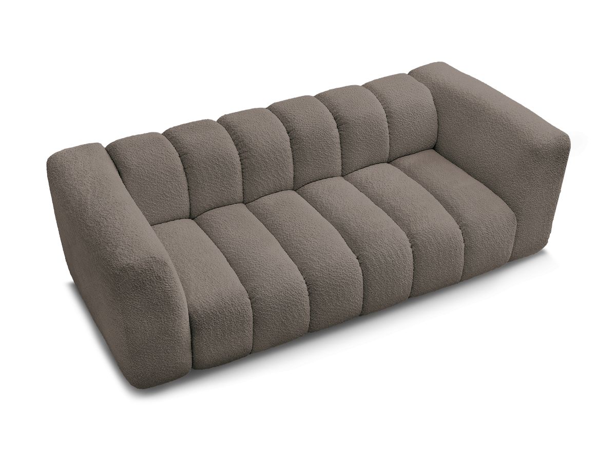 Canapé d'angle fixe EVEREST tissu chiné - Orange - Angle droit - 10 coussins
