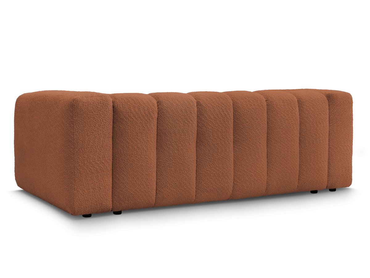 Canapé d'angle fixe EVEREST tissu chiné - Orange - Angle droit - 10 coussins