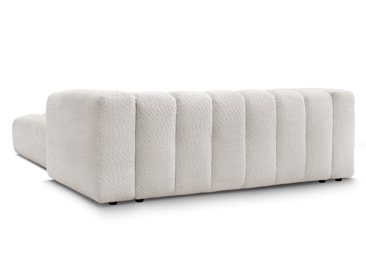 Canapé droit fixe 3 places TALIA tissu bouclette avec pouf