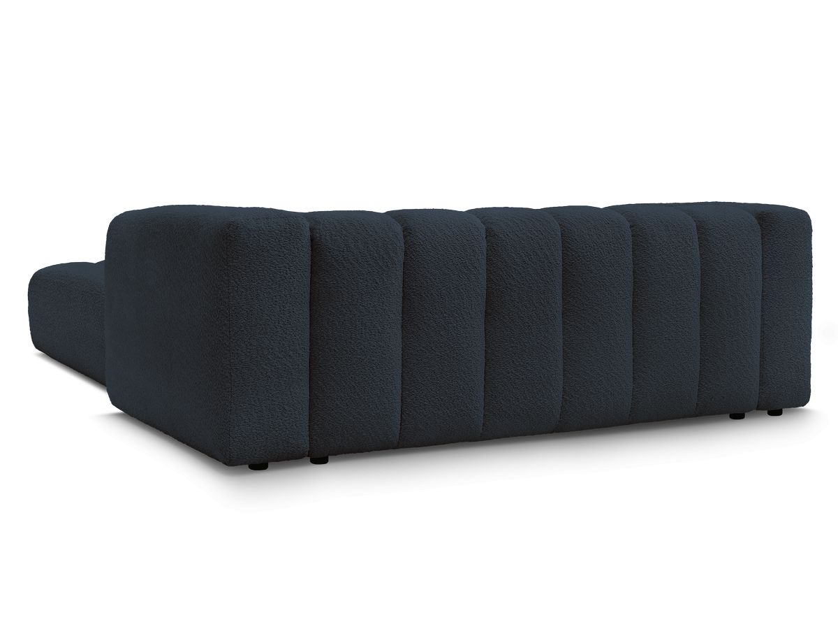 Canapé droit fixe 3 places TALIA tissu bouclette avec pouf