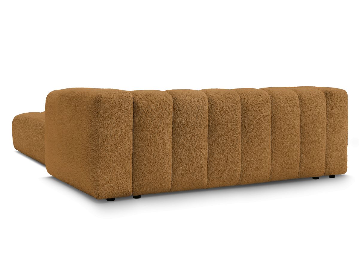 Canapé droit fixe 3 places TALIA tissu bouclette avec pouf