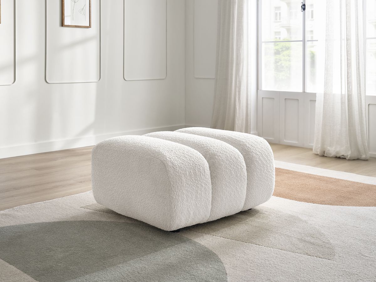 Pouf TALIA bouclette blanc — vue 5