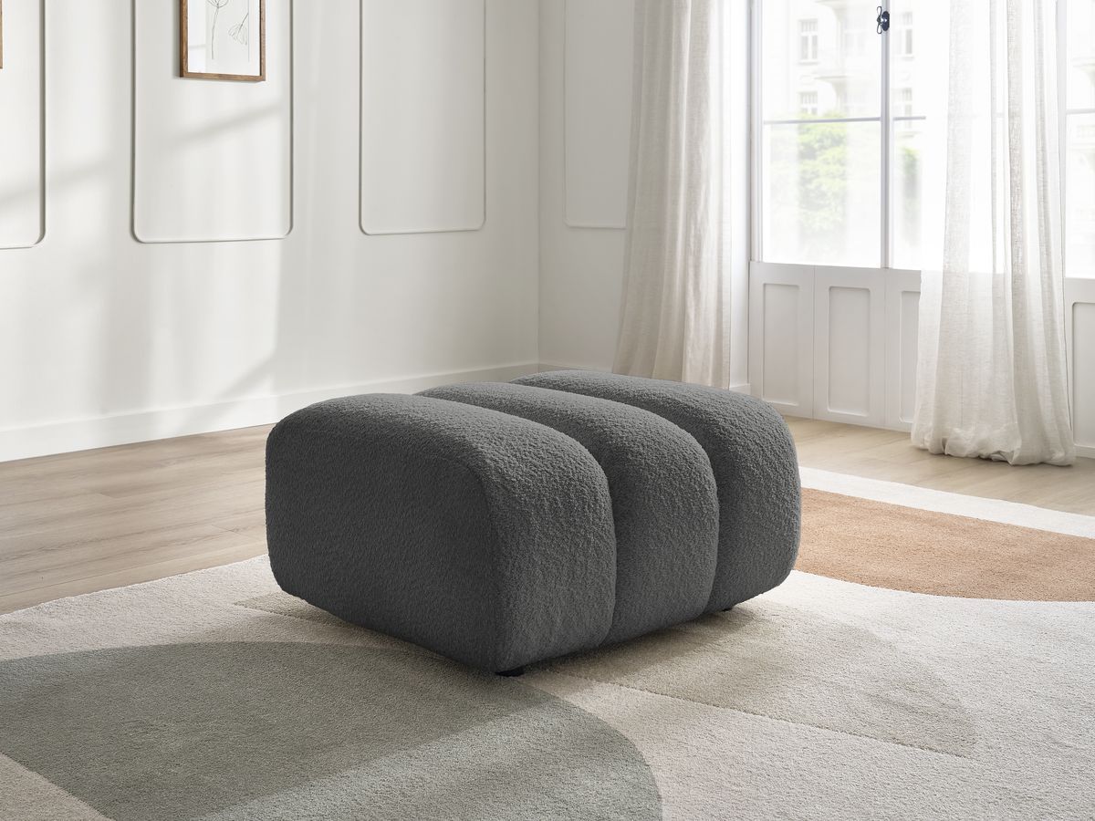Pouf TALIA bouclette gris foncé — vue 5