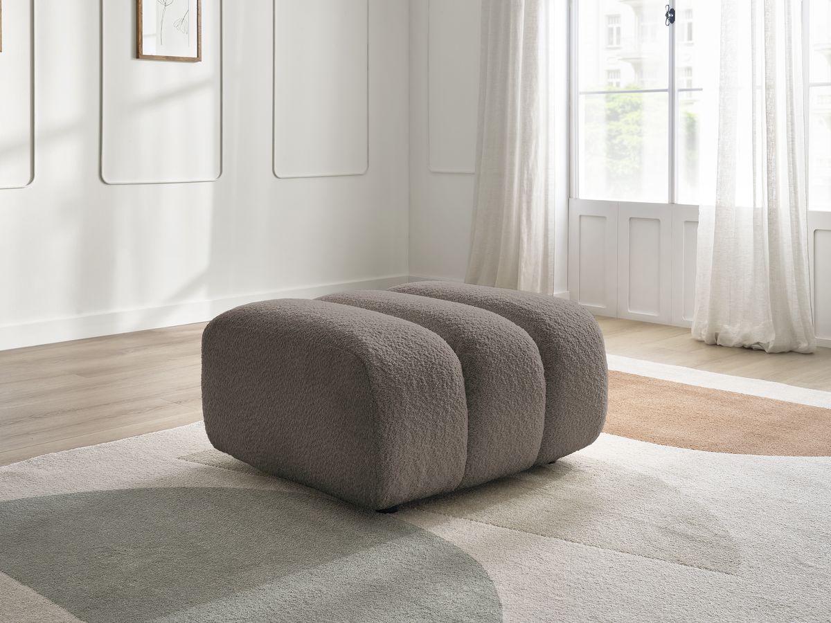 Pouf TALIA bouclette marron — vue 5