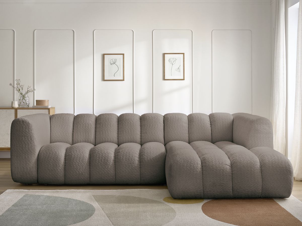 Canapé d'angle TALIA bouclette marron — vue 5