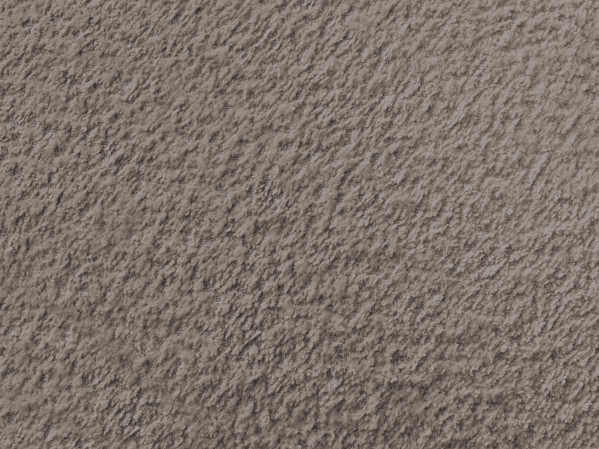 Canapé d'angle fixe TALIA tissu bouclette avec pouf