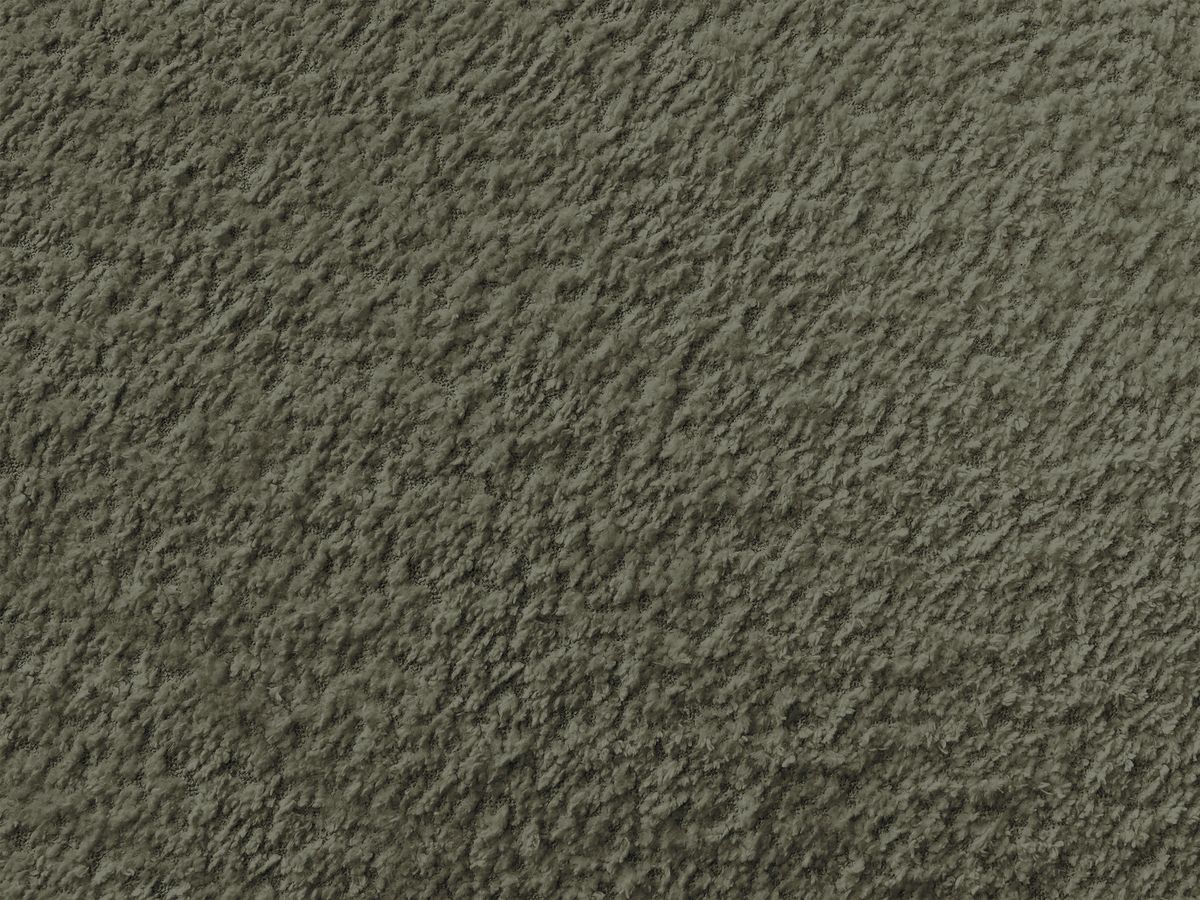 Canapé d'angle fixe TALIA tissu bouclette avec pouf