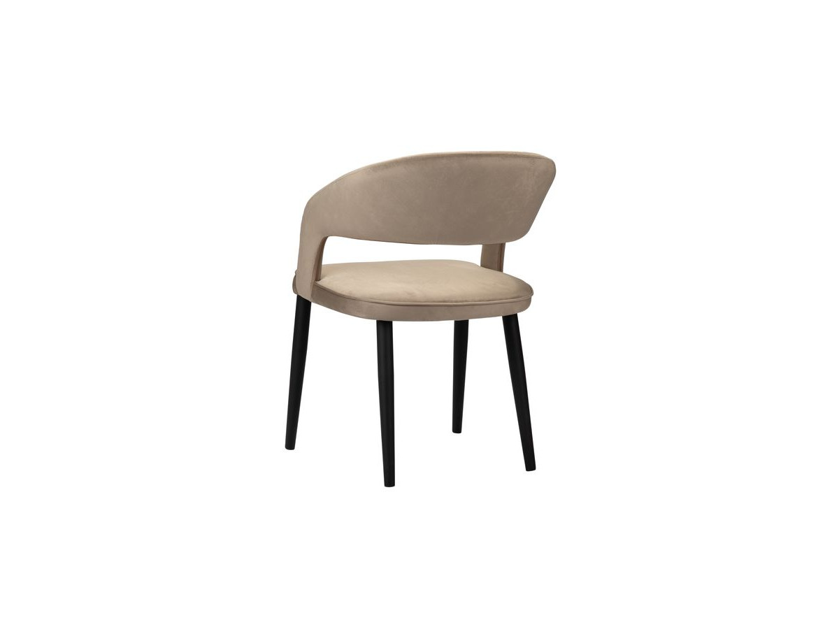 Lot de 2 chaises LOUIS velours marron clair — vue 6