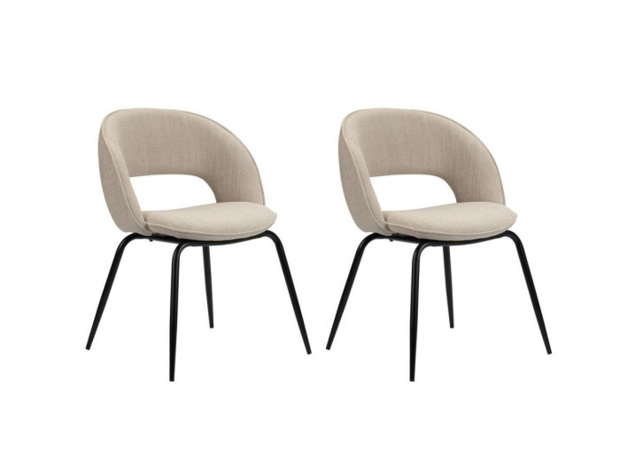 Lot de 2 chaises DOMI tissu texturé