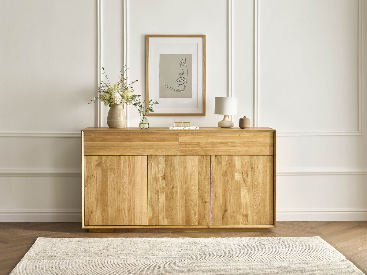 Ensemble VICTORIA avec buffet 164 cm + meuble TV 137 cm chêne massif