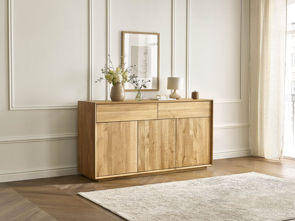 Ensemble VICTORIA avec buffet 164 cm + meuble TV 137 cm chêne massif